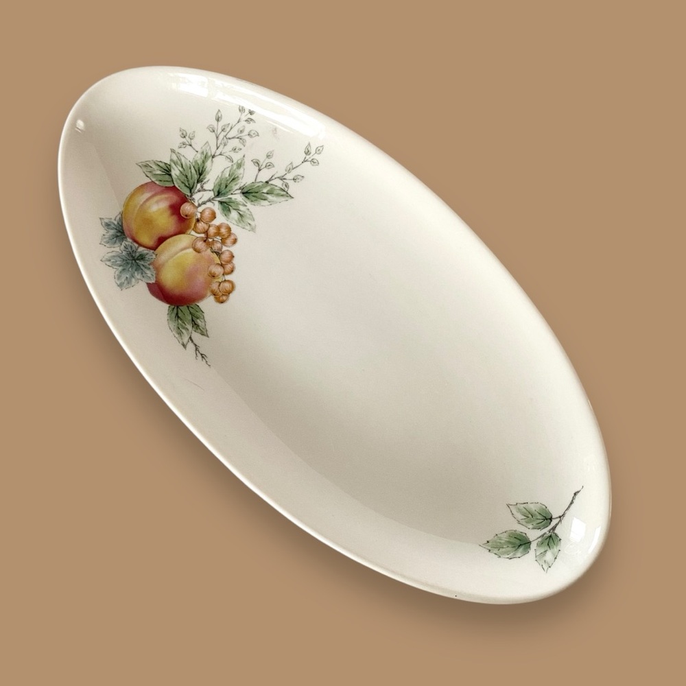 Vintage Syracuse Carefree China Wayside Oval Celery Platter 12” x 5.75” Fruits